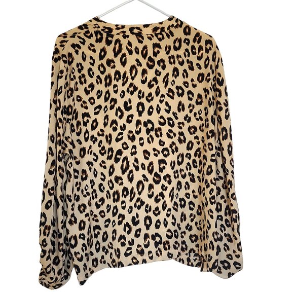 Chicos Womens Top Size 3P US LG/XL Petite Leopard Print Blouse Work Wear Career - Picture 2 of 10
